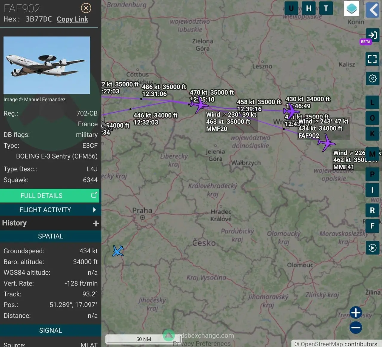 Эксперт: самолет ДРЛО E-3F Sentry ВКС Франции впервые передал данные ВСУ
